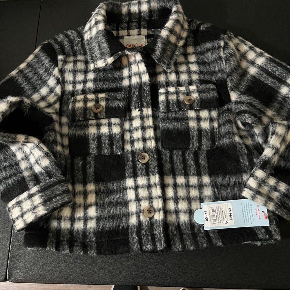Cat‎ & Jack Checkered Kids Blazer - Black and White